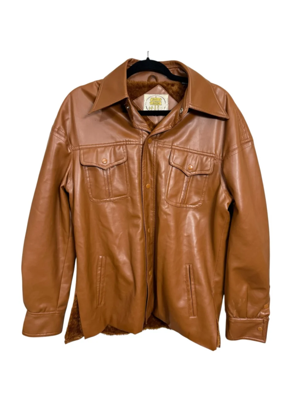 Vintage Streets of Laredo Faux Leather Sherpa Lined Western Jacket Brown L